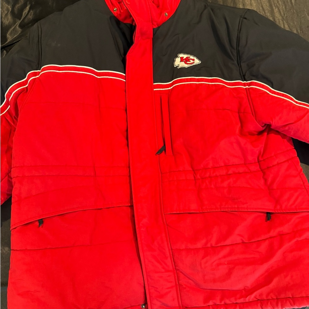 Vintage Reebok Red and Black Kansas City Chiefs Heavy Coat